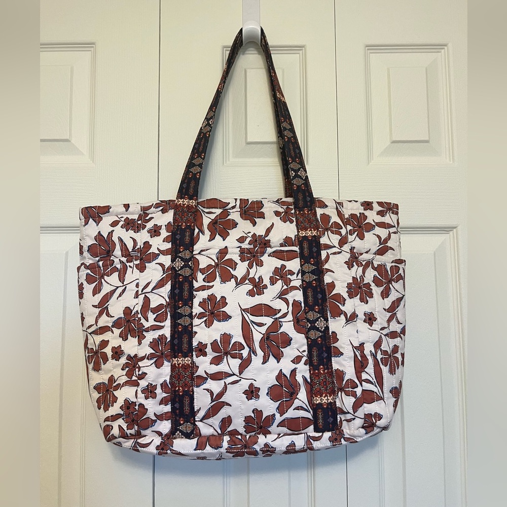 Bohemian Quilted Floral Tote Bag